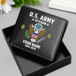 Personalized Name, Year & Rank Army Leather Wallet MQNT5290501