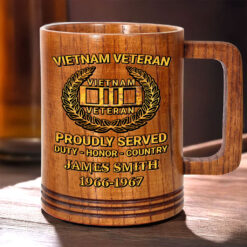 Personalized Vietnam Veteran Wooden Mug QFTD5040604