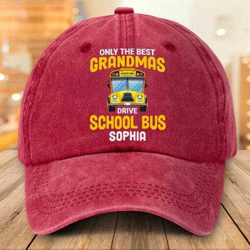 Custom Grandma School Bus Driver Denim Hat THTZ5210605 - Image 3