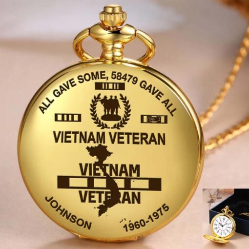 Personalized Vietnam Veteran Vintage Pocket Watch UKHM5260601 - Image 2