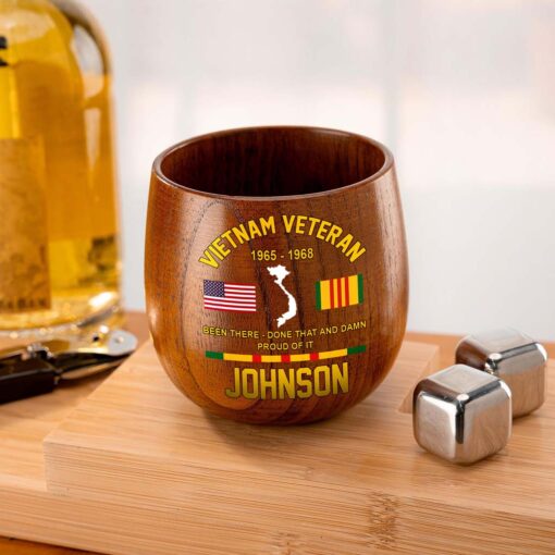 Personalized Vietnam Veteran Wooden Bourbon Whiskey Mug QFTD5060601 - Image 8