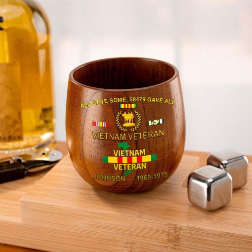 Personalized Vietnam Veteran Wooden Bourbon Whiskey Mug QFTD5060602 - Image 2