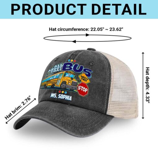 Personalized Bus Driver Demin Hat With Mesh QFHM5180602 - Image 11