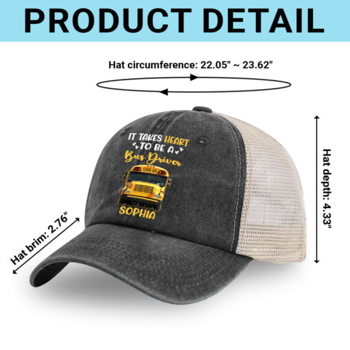 Personalized Bus Driver Demin Hat With Mesh QFHM5180603 - Image 11