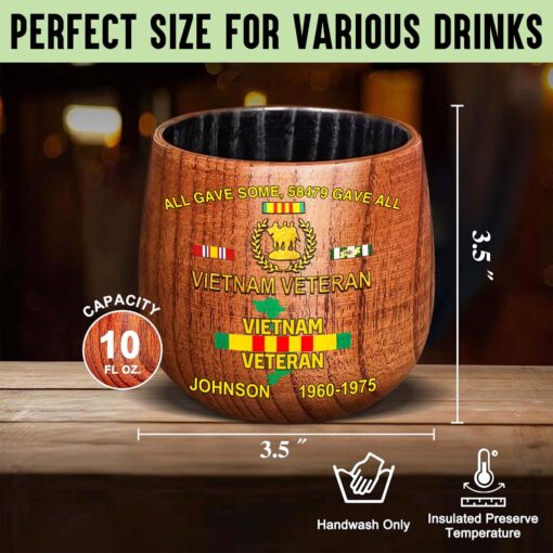 Personalized Vietnam Veteran Wooden Bourbon Whiskey Mug QFTD5060602 - Image 9