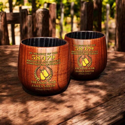 Personalized Vietnam Veteran Wooden Bourbon Whiskey Mug QFTD5060605 - Image 3