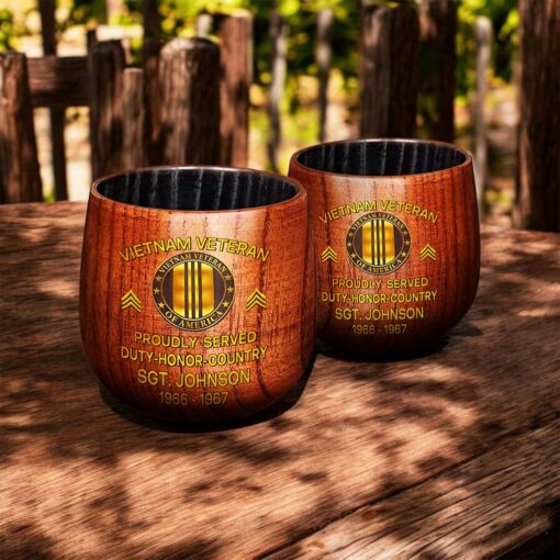 Personalized Vietnam Veteran Wooden Bourbon Whiskey Mug QFTD5060606 - Image 4