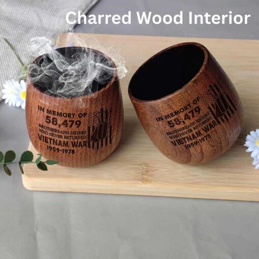 Personalized Vietnam Veteran Bourbon Whiskey Wooden Mug QFPY5060601 - Image 2