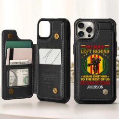 Personalized Vietnam Veteran Leather Flip Wallet Phone Case MQHM5160603