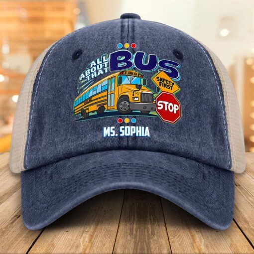 Personalized Bus Driver Demin Hat With Mesh QFHM5180602 - Image 3
