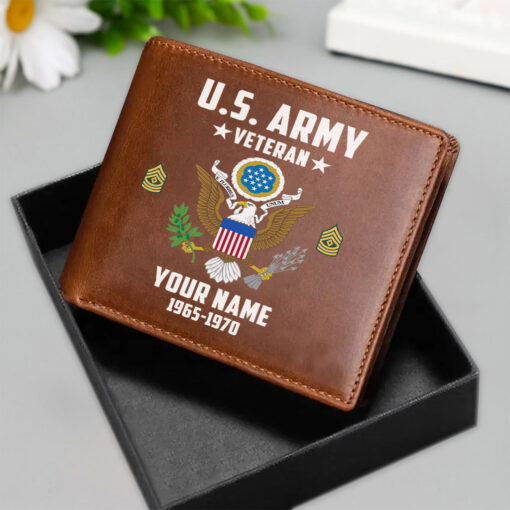 Personalized Name, Year & Rank Army Leather Wallet MQNT5290501 - Image 2