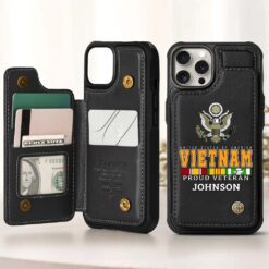 Personalized Vietnam Veteran Leather Flip Wallet Phone Case MQHM5100603