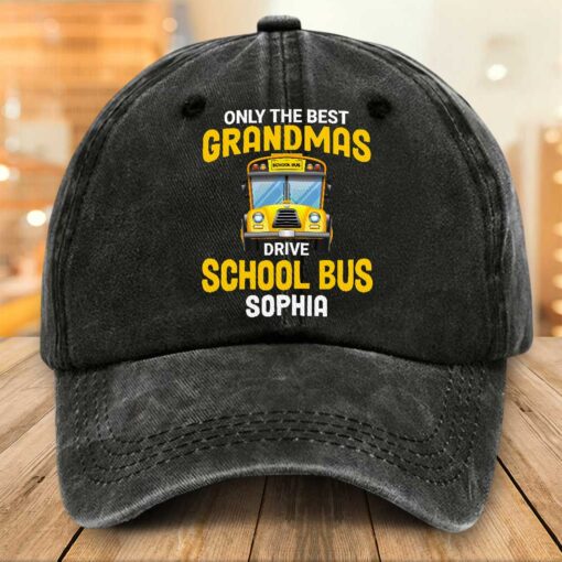 Custom Grandma School Bus Driver Denim Hat THTZ5210605