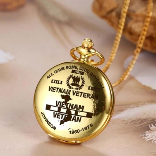 Personalized Vietnam Veteran Vintage Pocket Watch UKHM5260601 - Image 3