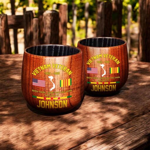 Personalized Vietnam Veteran Wooden Bourbon Whiskey Mug QFTD5060601 - Image 2