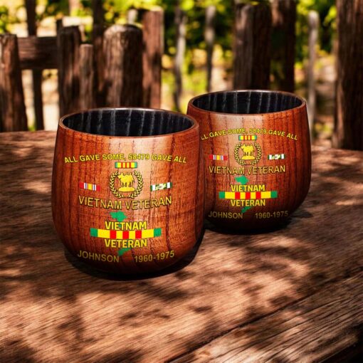 Personalized Vietnam Veteran Wooden Bourbon Whiskey Mug QFTD5060602 - Image 7