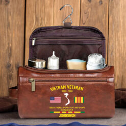 Personalized Vietnam Veteran Leather Toiletry Bag, Storage Bag QFTZ5030603