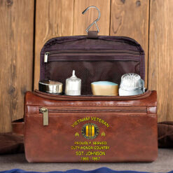 Personalized Vietnam Veteran Leather Toiletry Bag, Storage Bag QFTZ5040604