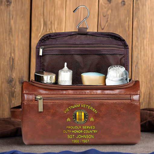 Personalized Vietnam Veteran Leather Toiletry Bag, Storage Bag QFTZ5040604