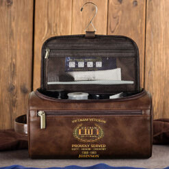 Personalized Vietnam Veteran Leather Toiletry Bag, Storage Bag QFTZ5040605