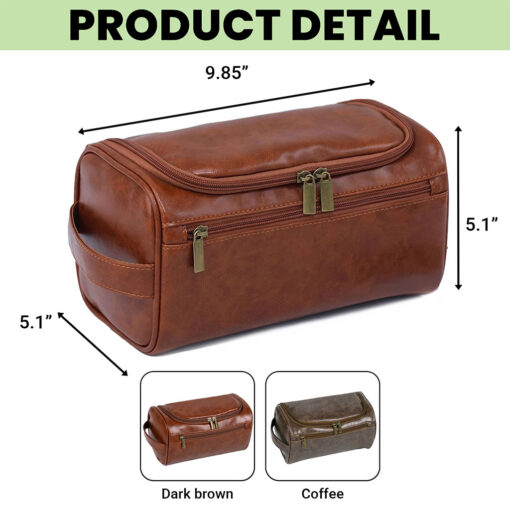Personalized Vietnam Veteran Leather Toiletry Bag, Storage Bag QFTZ5040603 - Image 5