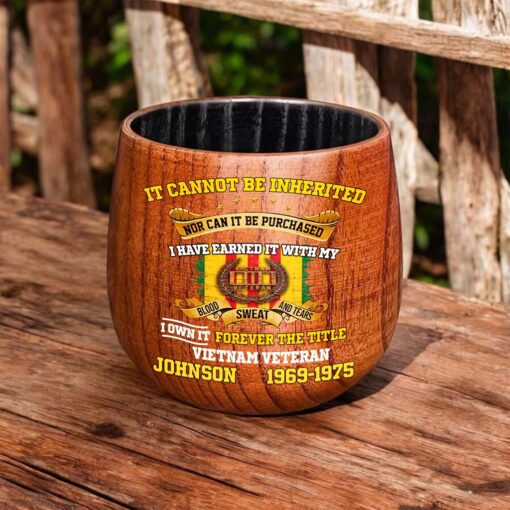Personalized Vietnam Veteran Wooden Bourbon Whiskey Mug QFTD5060603 - Image 3