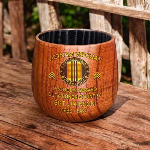 Personalized Vietnam Veteran Wooden Bourbon Whiskey Mug QFTD5060606 - Image 3