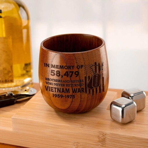 Personalized Vietnam Veteran Bourbon Whiskey Wooden Mug QFPY5060601 - Image 5