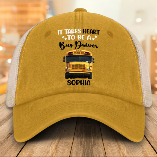 Personalized Bus Driver Demin Hat With Mesh QFHM5180603 - Image 4