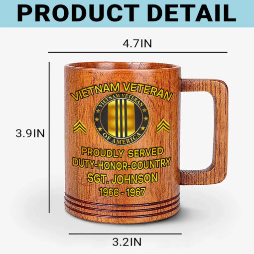 Personalized Vietnam Veteran Wooden Mug QFTD5040606 - Image 3