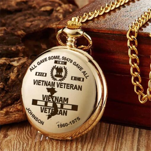 Personalized Vietnam Veteran Vintage Pocket Watch UKHM5260601 - Image 4