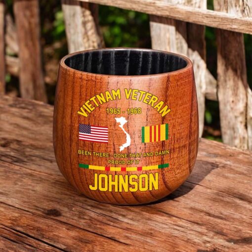 Personalized Vietnam Veteran Wooden Bourbon Whiskey Mug QFTD5060601 - Image 3