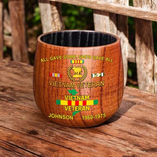 Personalized Vietnam Veteran Wooden Bourbon Whiskey Mug QFTD5060602 - Image 6