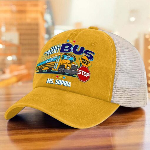 Personalized Bus Driver Demin Hat With Mesh QFHM5180602 - Image 5