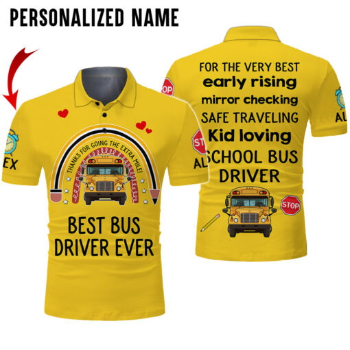 Custom School Bus Driver Jersey, Baseball Shirt Gift for Bus Drivers MQHA5300502 - Image 3