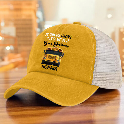 Personalized Bus Driver Demin Hat With Mesh QFHM5180603 - Image 5
