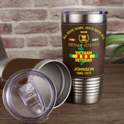 Custom Vietnam Veteran Leather Tumbler THHH5250601