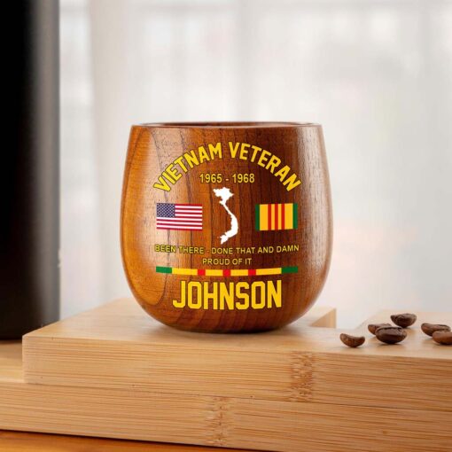Personalized Vietnam Veteran Wooden Bourbon Whiskey Mug QFTD5060601 - Image 4