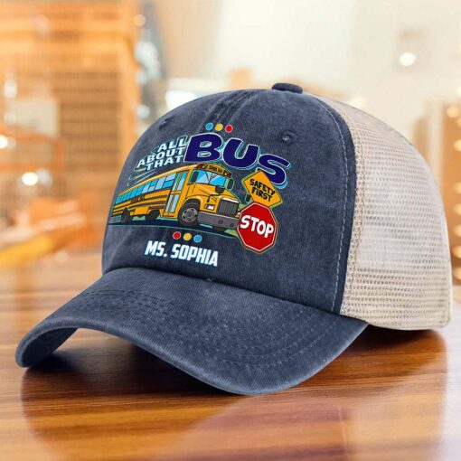 Personalized Bus Driver Demin Hat With Mesh QFHM5180602 - Image 6
