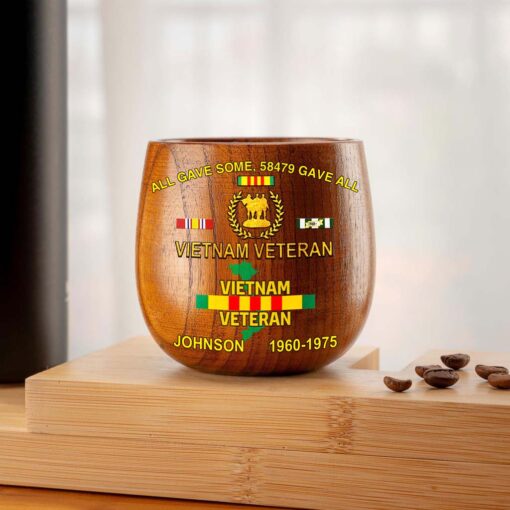 Personalized Vietnam Veteran Wooden Bourbon Whiskey Mug QFTD5060602 - Image 5