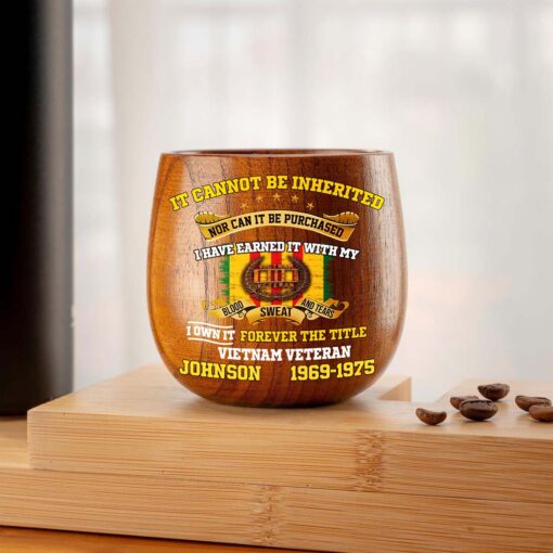 Personalized Vietnam Veteran Wooden Bourbon Whiskey Mug QFTD5060603 - Image 8