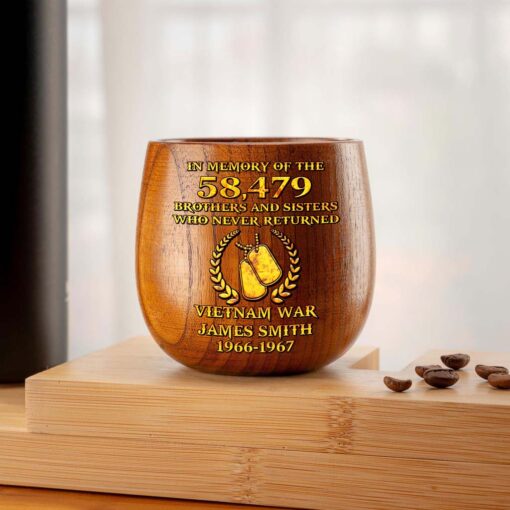 Personalized Vietnam Veteran Wooden Bourbon Whiskey Mug QFTD5060605 - Image 8