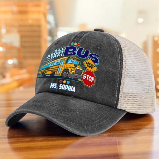 Personalized Bus Driver Demin Hat With Mesh QFHM5180602 - Image 7