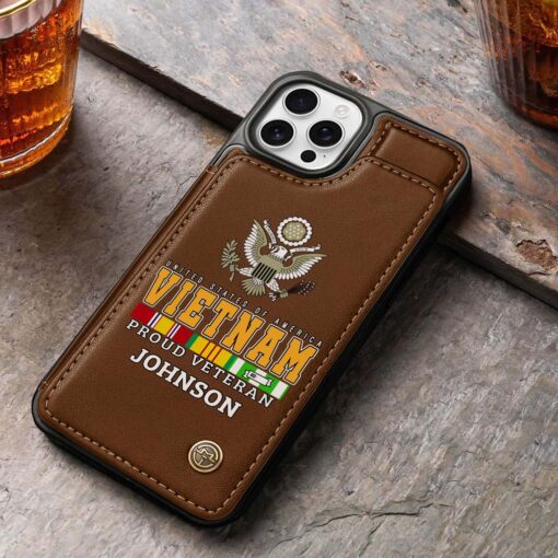 Personalized Vietnam Veteran Leather Flip Wallet Phone Case MQHM5100603 - Image 6