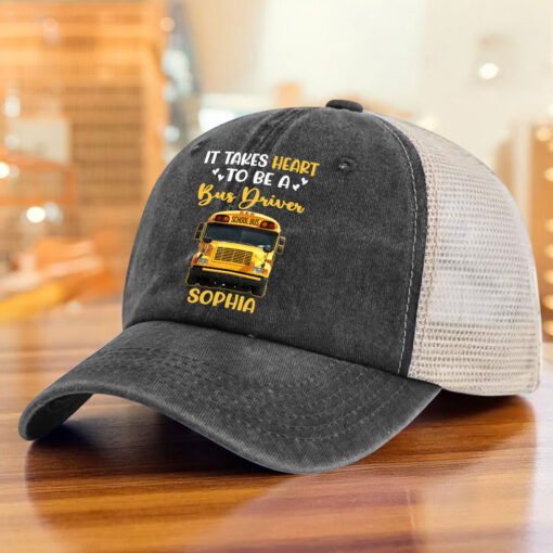 Personalized Bus Driver Demin Hat With Mesh QFHM5180603 - Image 7