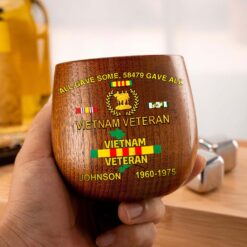 Personalized Vietnam Veteran Wooden Bourbon Whiskey Mug QFTD5060602