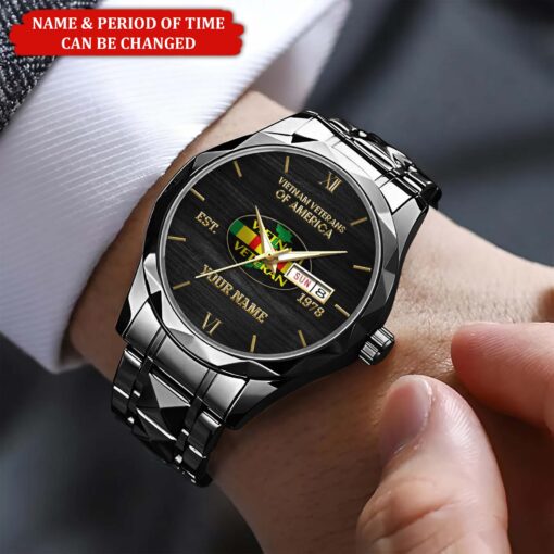 Personalized Vietnam Veteran Alloy Luxury Quartz Watch QFHA5190606 - Image 3