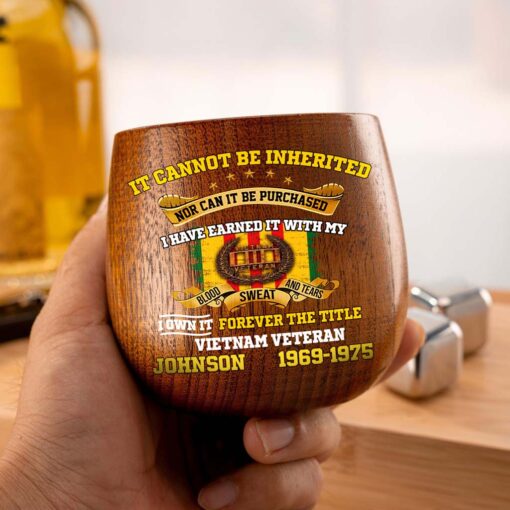 Personalized Vietnam Veteran Wooden Bourbon Whiskey Mug QFTD5060603 - Image 7