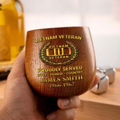 Personalized Vietnam Veteran Wooden Bourbon Whiskey Mug QFTD5060604