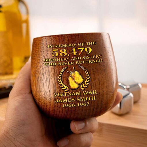 Personalized Vietnam Veteran Wooden Bourbon Whiskey Mug QFTD5060605 - Image 7